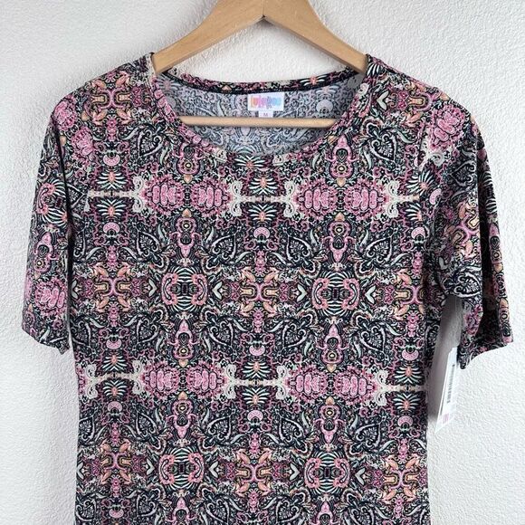 LuLaRoe‎ Women’s M Julia Midi Dress Black Pink Boho Mandala Print Stretch New - Picture 9 of 10